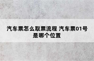 汽车票怎么取票流程 汽车票01号是哪个位置